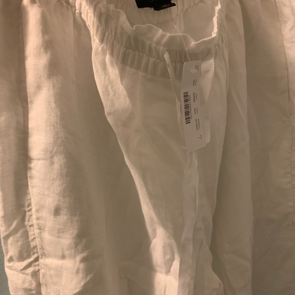 White linen comfy pants